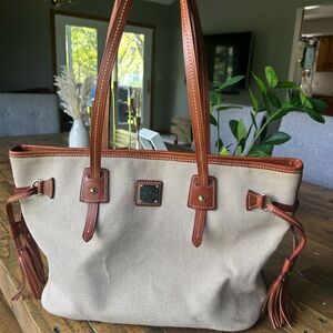 Vintage Dooney & Bourke Tan and Brown Women's Tote Bag